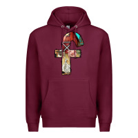 Burgundy farm life alphabet lowercase letters f Premium Hoodie - BundleAndBundleShop