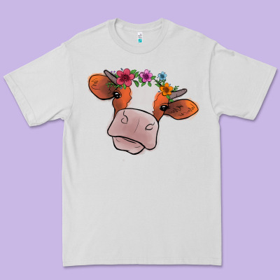 Cow With Flowers Premium Tee Designed By Bettercallsaul