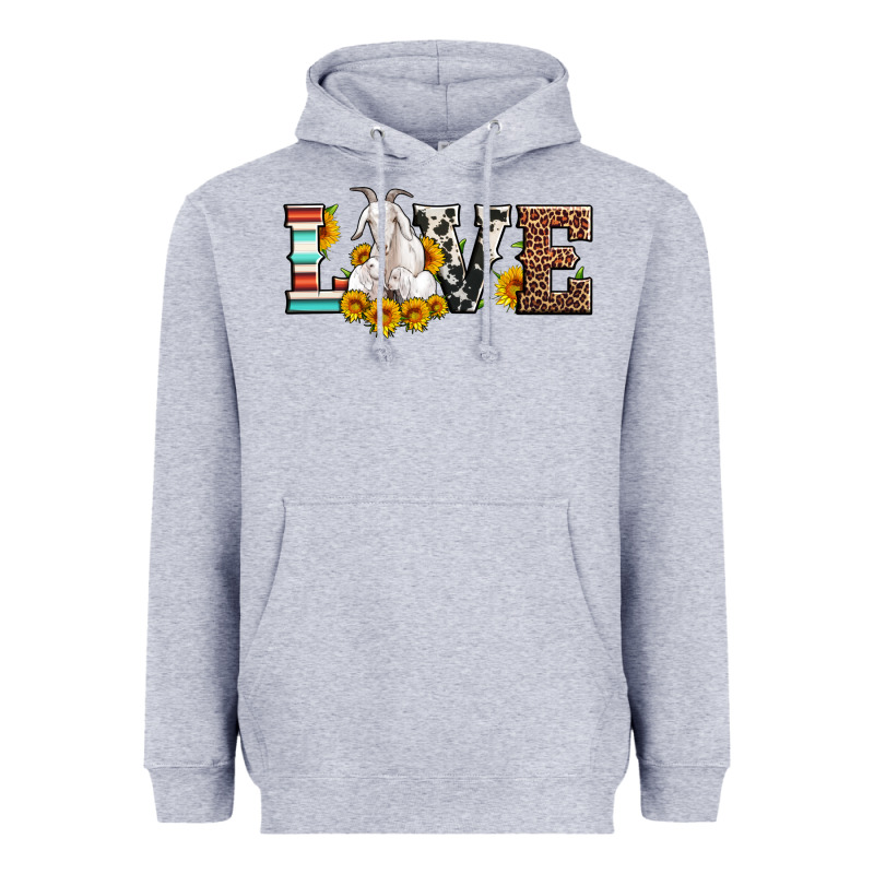 Love Goats Serape Cowhide Leopard Goat Family Heavyweight Hoodie by Artiststas | Teevron