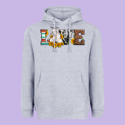 Love Goats Serape Cowhide Leopard Goat Family Heavyweight Hoodie Designed By Artiststas