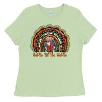 Gobble Till You Wobble Thanksgiving Rainbow Ladies Tee | Teevron