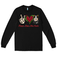 Black Peace Love Blue Heeler Long Sleeve Tee - Jasminsmagicworld
