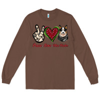 Chestnut Peace Love Blue Heeler Long Sleeve Tee - Jasminsmagicworld