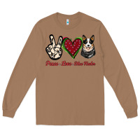 Toasted Coconut Peace Love Blue Heeler Long Sleeve Tee - Jasminsmagicworld