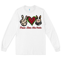 White Peace Love Blue Heeler Long Sleeve Tee - Jasminsmagicworld