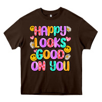 Chocolate Brown happy looks good on you Heavy Core Tee - Artiststas