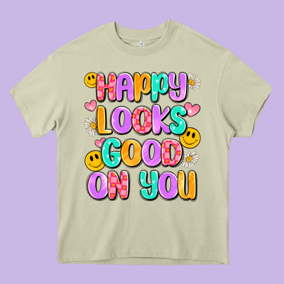 Happy Looks Good On You Heavy Core Tee Designed By Artiststas