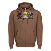 Chestnut peace love ostrich Zipper Hoodie - LillyAllenDesigns