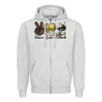 Dove Grey peace love ostrich Zipper Hoodie - LillyAllenDesigns