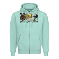 Seafoam peace love ostrich Zipper Hoodie - LillyAllenDesigns
