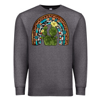 Charcoal Heather cactus gemstone rainbow Premium Sweatshirt - Artiststas