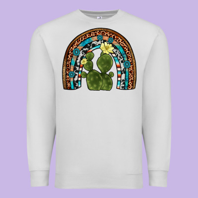 Cactus Gemstone Rainbow Premium Sweatshirt Designed By Artiststas