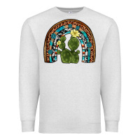 Oatmeal Heather cactus gemstone rainbow Premium Sweatshirt - Artiststas