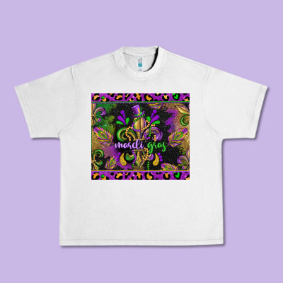 Mardi Gras Fleur De Lis Urban Heavy Tee Designed By Cowgirlartshop