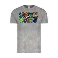 Cloud Rock Game day green and blue team color Vintage Tee - HowdyJamesFarm