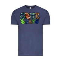 Vintage Denim Game day green and blue team color Vintage Tee - HowdyJamesFarm
