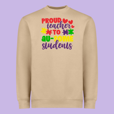 Proud Teacher To Ausome Students Heavyweight Sweatshirt Designed By Cowhidedigitalart