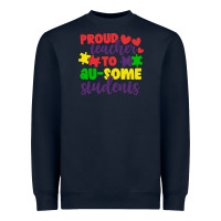 Navy proud teacher to ausome students Heavyweight Sweatshirt - CowhideDigitalArt