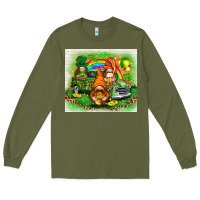 Army Green St. Patrick's Day gnomies with truck tumbler Long Sleeve Tee - HowdyJamesFarm