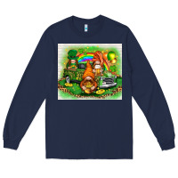 Navy St. Patrick's Day gnomies with truck tumbler Long Sleeve Tee - HowdyJamesFarm