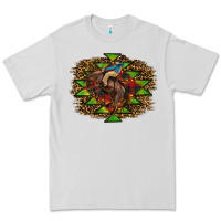 Dove Grey Western Christmas Rodeo Distressed Premium Tee - RanaPortraitStore