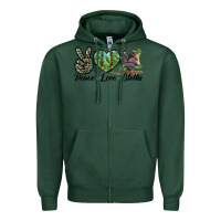 Sports Green Peace Love Sloths Zipper Hoodie - LillyAllenDesigns