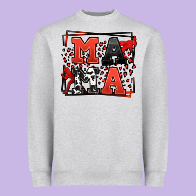 Wrestling Mama Red And Black Heavyweight Sweatshirt Designed By Lillyallendesigns