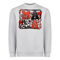Heather Grey Wrestling mama red and black Heavyweight Sweatshirt - LillyAllenDesigns