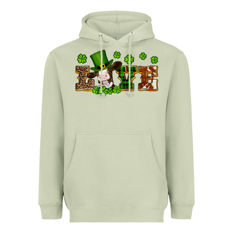 St Patricks Love Heifer Heavyweight Hoodie by Artiststas | Teevron