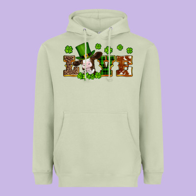 St Patricks Love Heifer Heavyweight Hoodie Designed By Artiststas