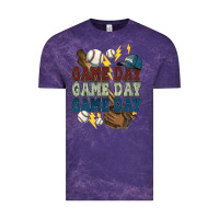 Cloud Purple Game Day lightning bolt Baseball Vintage Tee - HowdyJamesFarm