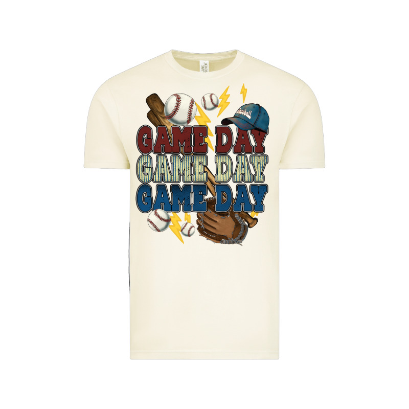Game Day Lightning Bolt Baseball Vintage Tee by HowdyJamesFarm | Teevron