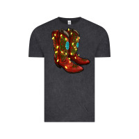 Vintage Black Western Christmas Boots Vintage Tee - RanaPortraitStore