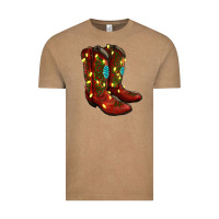 Vintage Coffee Western Christmas Boots Vintage Tee - RanaPortraitStore