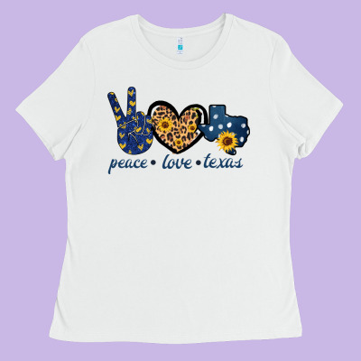 Peace Love Texas Ladies Tee Designed By Bettercallsaul