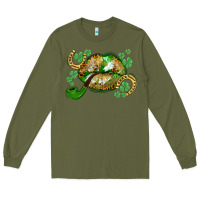 Army Green St. Patrick's Day lips Long Sleeve Tee - CowGirlArtShop