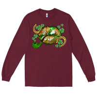 Burgundy St. Patrick's Day lips Long Sleeve Tee - CowGirlArtShop