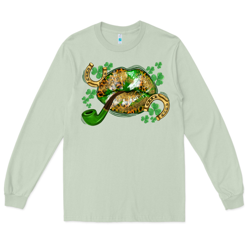 St. Patrick's Day Lips Long Sleeve Tee by CowGirlArtShop | Teevron