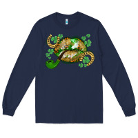 Navy St. Patrick's Day lips Long Sleeve Tee - CowGirlArtShop