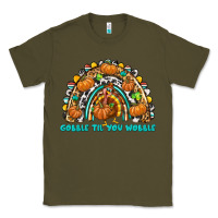 Army Green Gobble Til You Wobble with Rainbow Classic Tee - texasbilliewilder