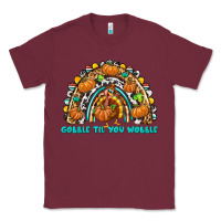 Burgundy Gobble Til You Wobble with Rainbow Classic Tee - texasbilliewilder