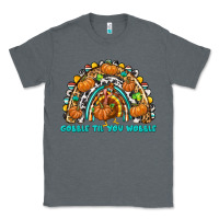 Charcoal Heather Gobble Til You Wobble with Rainbow Classic Tee - texasbilliewilder
