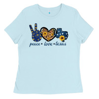 Baby Blue Peace Love Texas Ladies Tee - Bettercallsaul