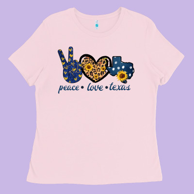 Peace Love Texas Ladies Tee Designed By Bettercallsaul