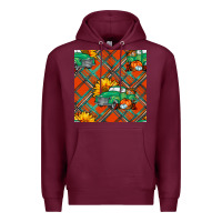 Burgundy fall truck seamless pattern Premium Hoodie - BundleAndBundleShop