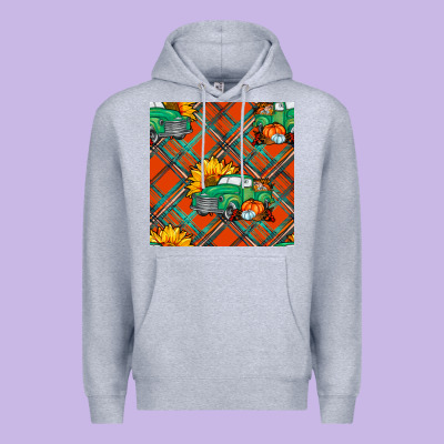 Fall Truck Seamless Pattern Premium Hoodie Designed By Bundleandbundleshop