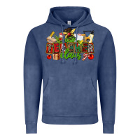 Vintage Denim teacher claus christmas Vintage Hoodie - CowGirlArtShop
