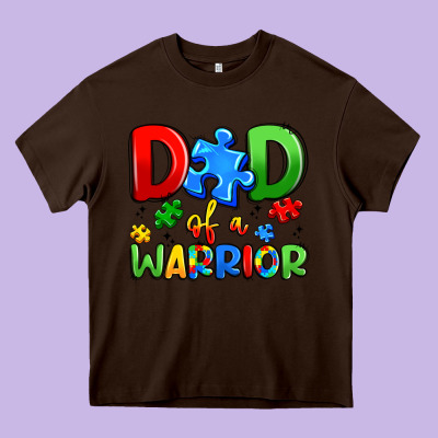 Dad Of A Warrior Heavy Core Tee Designed By Artiststas