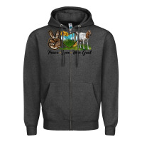 Charcoal Heather peace love boer goat Zipper Hoodie - LillyAllenDesigns