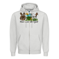 Dove Grey peace love boer goat Zipper Hoodie - LillyAllenDesigns